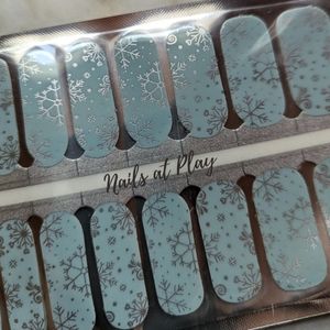 5 for $15 Nail Wraps- Blue Christmas Snowflakea